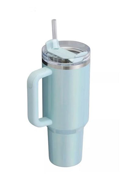 Stanley كوب Quencher H2.0 إصدار محدود بنكهة حليب التوت الأزرق مصنوع من الفولاذ المقاوم للصدأ سعة 40 أونصة