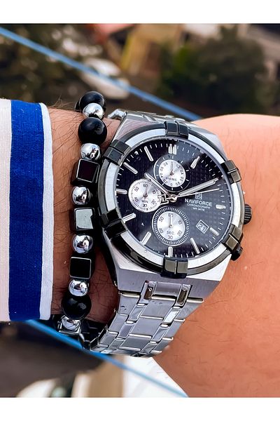 Naviforce New Season Steel Cord Men's Watch Bracelet with Gift
