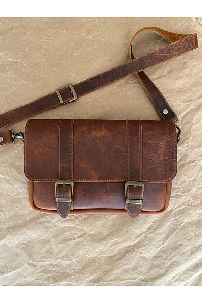 ALESTA LEATHER (نكتب الاسم) حقيبة ماسنجر من الجلد الطبيعي - حقيبة حمل للكمبيوتر المحمول