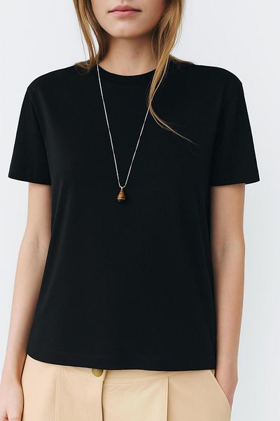 HAKKE Μπλουζάκι Basic Crew Neck με απαλή υφή