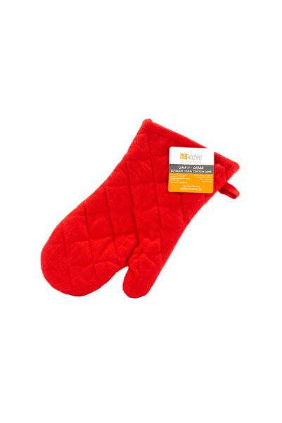 Mukitchen قفاز حامل وعاء من القطن قرمزي 33 × 17.7 سم