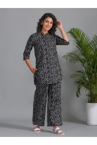 Sanskrutihomes By Styli Women All-Over Print Pure Cotton Top and Pyjama Set