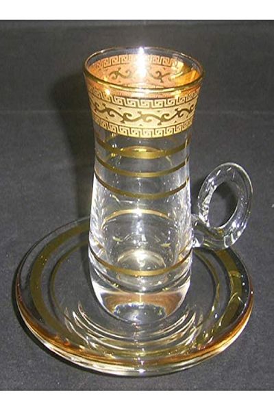 Royal Crystal Bohemia 12-Piece Tea Cup & Saucer Set | Elegant Décor Finish
