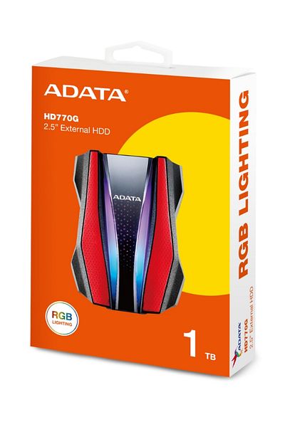 Adata HD770G RGB External HDD Portable Hard Drive for PS5 XBOX Gaming Waterproof and Dustproof