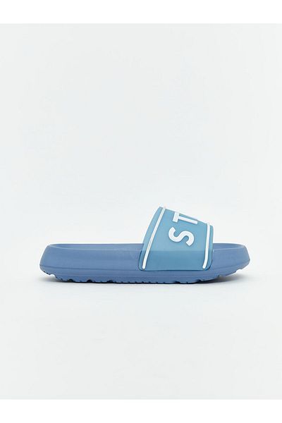 LC Waikiki Matte Blue Single Striped Boy's Slippers