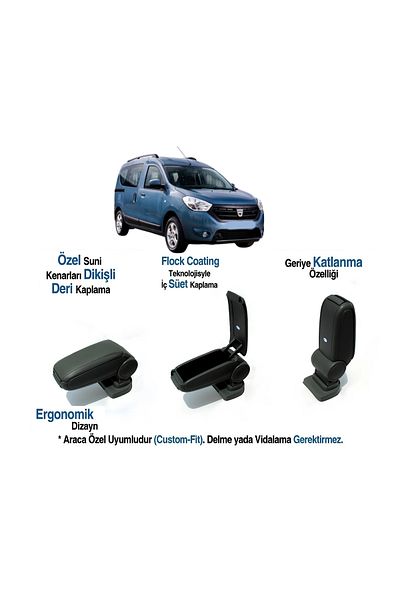 TUNAX OTO Dokker Special for Vehicle Armrest Armrest Without Screw 2016 2017 2018 2019 2020 2021