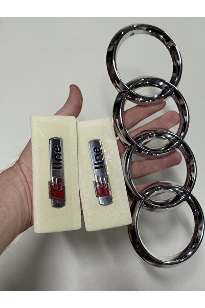 EDEXPORT Audi A3 – Uyumlu Audi Panjur Arması ve S Line Kırmızı Piano Black Ça...