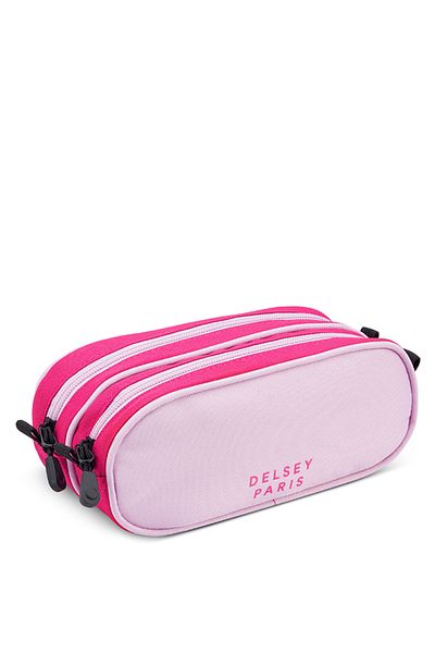 Delsey Back To School 2025 Two Compartment Pencil Case Pink