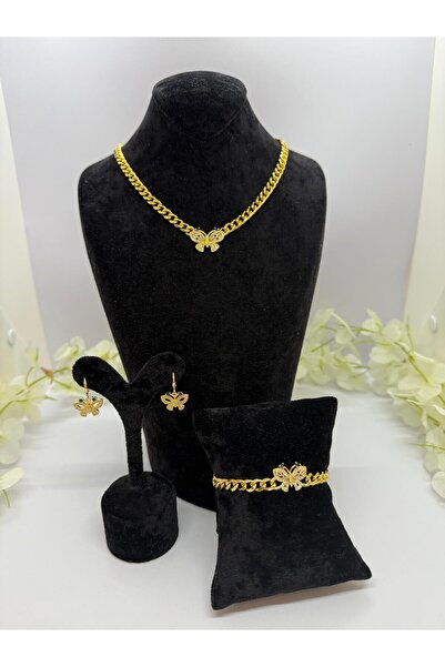 Constanza Exclusive 22 Ayar Altın Kaplama Kelebek Motifli Gurmet Set 644