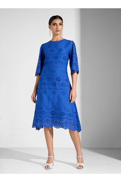 Sinoir Woven Women Schiffli Dress