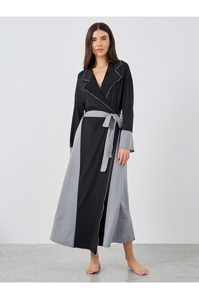 Styli Color Block Notch Label Neck Midi Dress