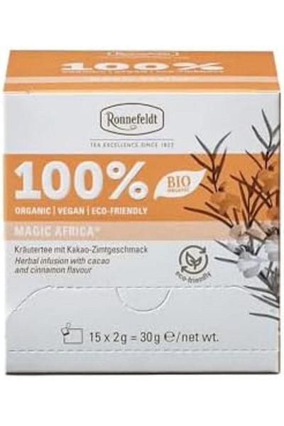 Ronnefeldt Magic Africa 100% Bio, Case of 8 Boxes | Each Box Contains 15 Tea Bags