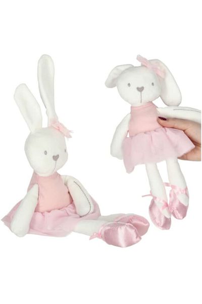 indiggo Plush Toy Sweet PinkBunny, Adorable Cotton Bunny with Tulle Dress, Ballet Shoes, and Bow, 42 cm, Ind