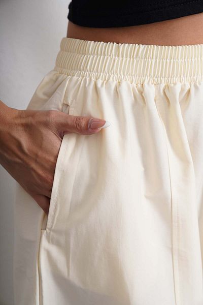 Gülmude Țesătură poplin cu talie înaltă elastică, buzunar dublu, fustă hijab cu croiala confortabilă, ne căptușită (lungime 90 cm)