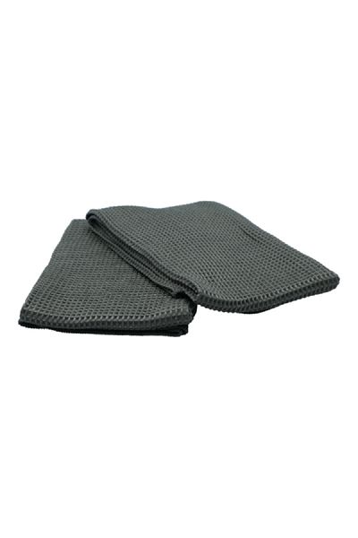 Mukitchen 2-Piece Waffle Cadet Towel Grey 12 x 25inch