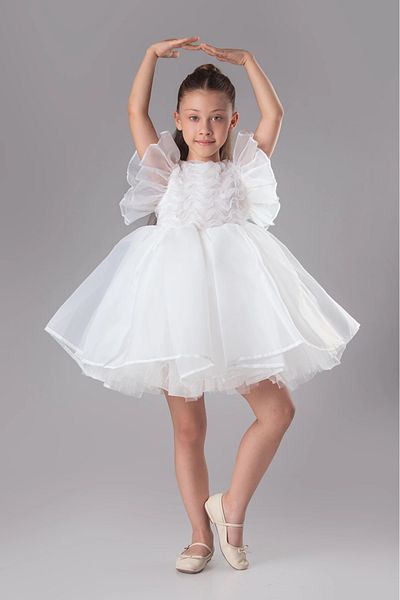 vestitino 3D Rose Detailed Girl's Dress