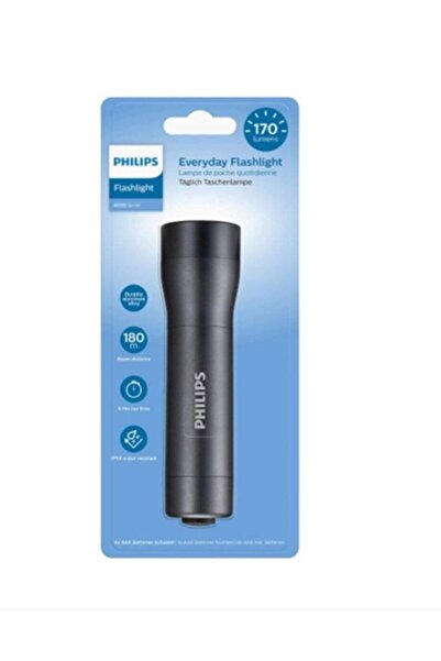 OMC Lanterna LED Philips Everyday SFL4001T/10, 170 lm, 180m, IPX4, baterii 4xAAA incluse, Aluminiu