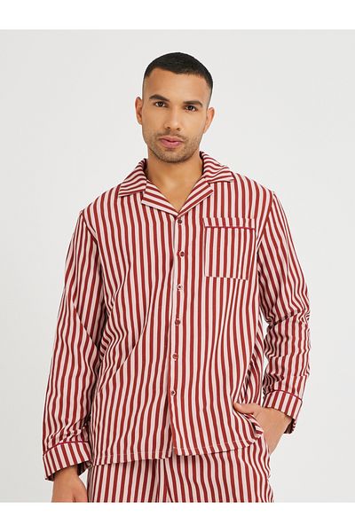 Styli Striped Long Sleeve Shirt and Shorts Pyjama Set