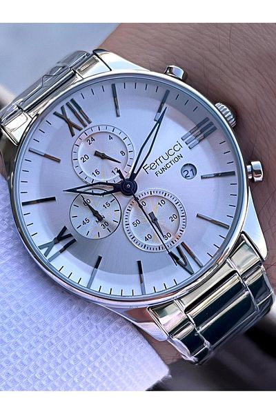 Ferrucci 2 Years Warranty Steel Cord Inner Dial Features Active 3 Atm Men's Wristwatch Ef.14079.01