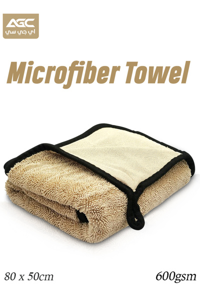 AGC منشفة من الألياف الدقيقة 80×50 سم، بيج - 600 جرام/م2، عالية الامتصاص، خال...