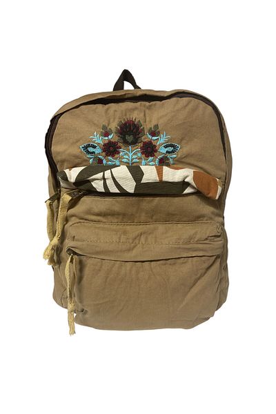 Old Cotton Quality Casual Small Size Black Vintage Design Daily Back Travel Bag 25X30Cm