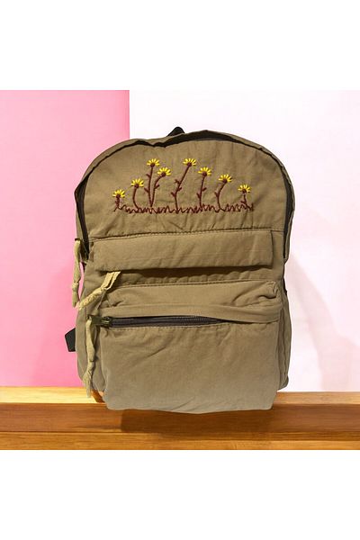 Old Cotton Quality Casual Small Size Black Vintage Design Daily Back Travel Bag 25X30Cm
