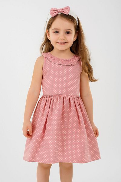 tny kids collection Polka Dot Printed 3-Piece Girl's Dress