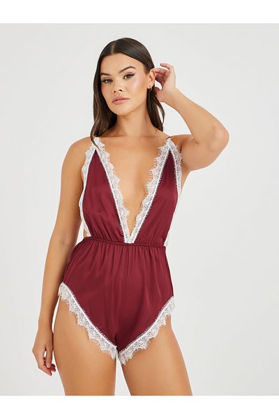Styli Contrast Lace Edge Teddy