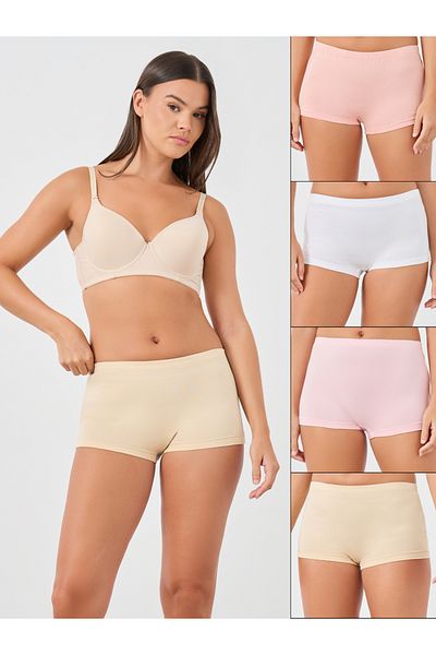 Styli Set of 4 - Solid Cotton Elasticated Waist Boyshorts