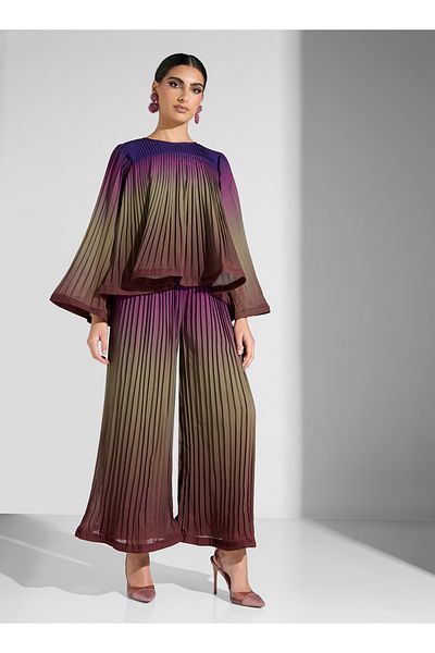 Sinoir Pleated Ombre Coord Shirt