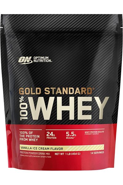 Optimum Nutrition Gold Standard 100% Whey Protein Powder, Vanilla Ice Cream, 1 Pound (Packaging May