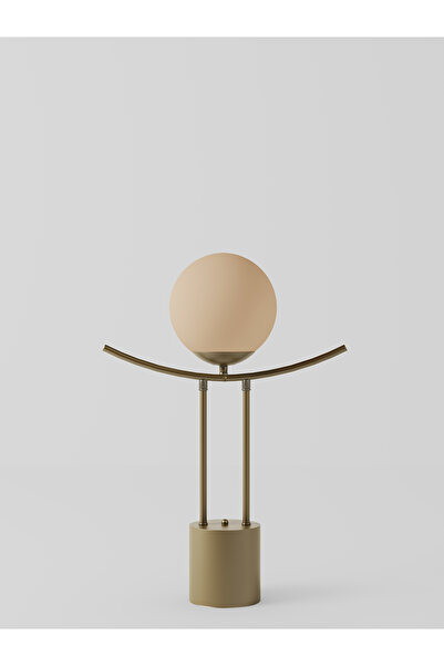 avizade Lal Wired Modern Antique Body White Glass Globe Table Lamp - Stylish and Minimalist Design