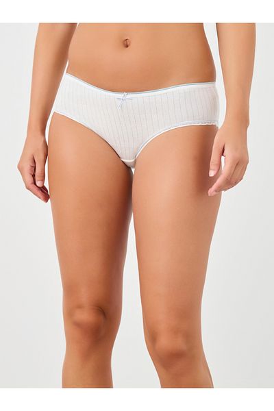 Styli Pack of 5 - Rib Cotton Bow Detail Briefs with Contrast Elastic