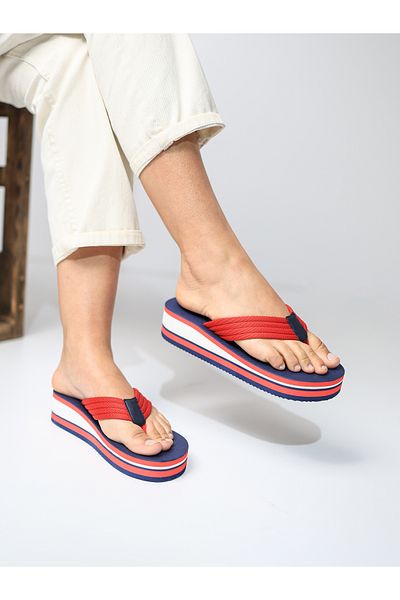 HANOX Poppy Woven Wedge Heel Women's Flip Flops Beach Slippers Flip Flops (4.5) cm