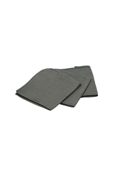 Mukitchen 3-Piece Waffle Cadet Towel Set Grey 12 x 12inch