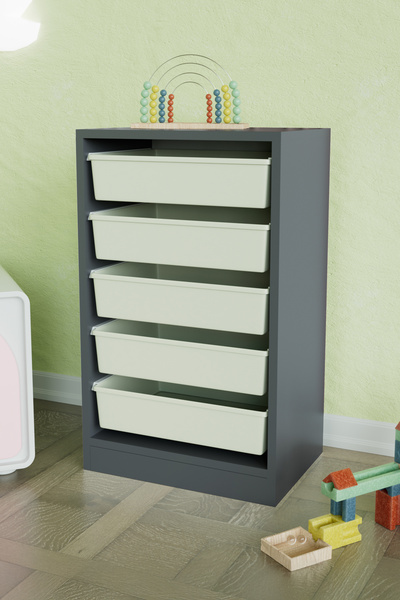 hediye kapında 5 Sepetli "Melonik" Oyuncak Dolabı Çok Amaçlı Kiler Dolabı Mut...