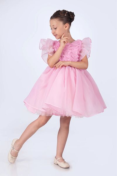 vestitino 3D Rose Detailed Girl's Dress