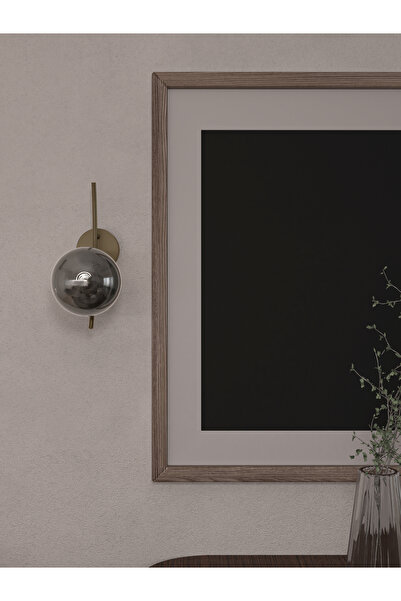 avizade Lal Modern Smoked Glass Globe Wall Sconce - Decorative Lighting with Antique Metal Body