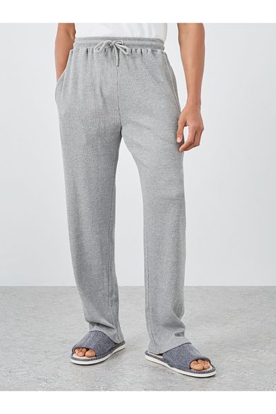 Styli Waffle Textured Open Hem Pyjama with Elasticated Waistband