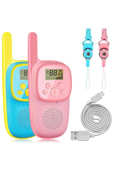 indiggo Indiggo® Kids Walkie Talkie Set, 2 Stations with Battery Included, Flashlight, Built-in Speaker
