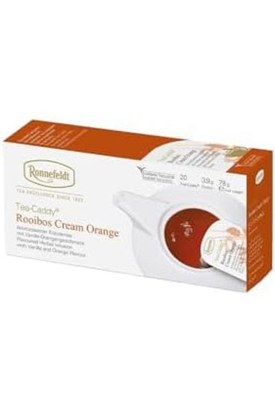 Ronnefeldt Cream Orange Tea-Caddy, Case of 5 Boxes | Each Box Contains 20 Tea Bags