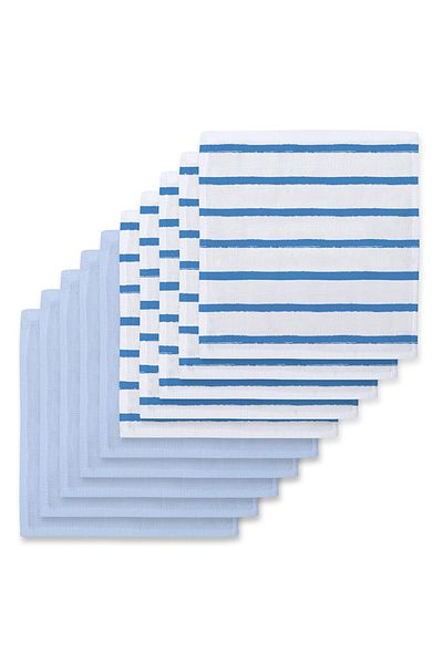 DEUX LAPINS 100% Cotton Muslin Baby Mouth Diaper Pack – Coco Brush & Endless Blue 10 Pcs