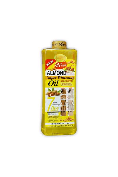 Veet Gold Almond Oil for Skin – Super Whitening & Repairing Body Oil (1000ml / 33 oz)