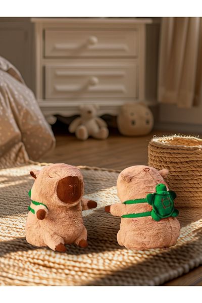 littleandmore Plush Capybara Toy Sleeping Companion Turtle Backpack