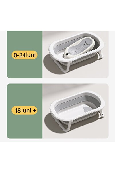 bzstore Foldable Bathtub with Stand, Temperature Indicator, 0-8 Years, Made of PP TPR, 45 L Capacity
