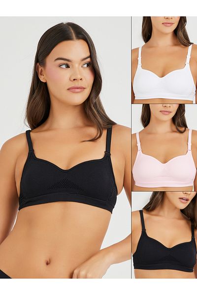 Styli Pack of 3 - Non-Padded Wired Seamless T-Shirt Bra