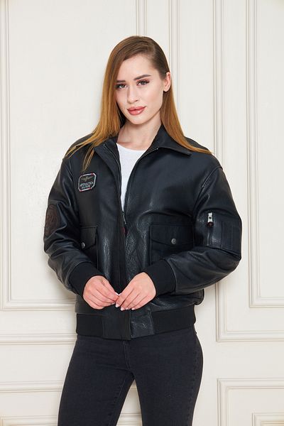 By Marki Marki Women's Genuine Jumbo Leather Maverick Coat – Embroidered, Insulated, 67 cm - 118122