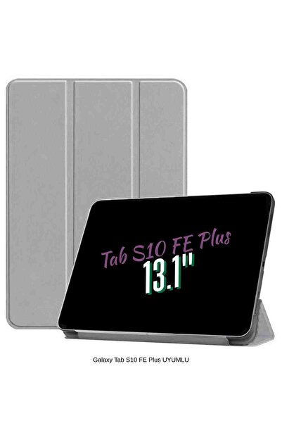 Fuchsia Galaxy Tab S10 FE Plus Uyumlu 13.1" Katlanabilen Standlı Smart Cover Akıllı Tablet Kılıfı