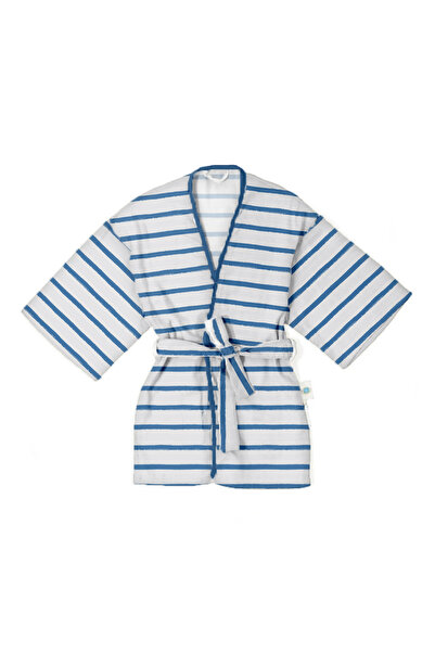 DEUX LAPINS رداء حمام كيمونو للأطفال مصنوع من قطن الموسلين بنسبة 100% - فرشاة...