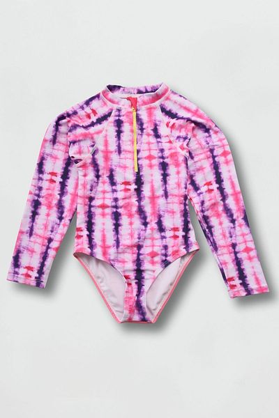 Beniizle Girls' Long Sleeve Zippered Swimmer Swimsuit